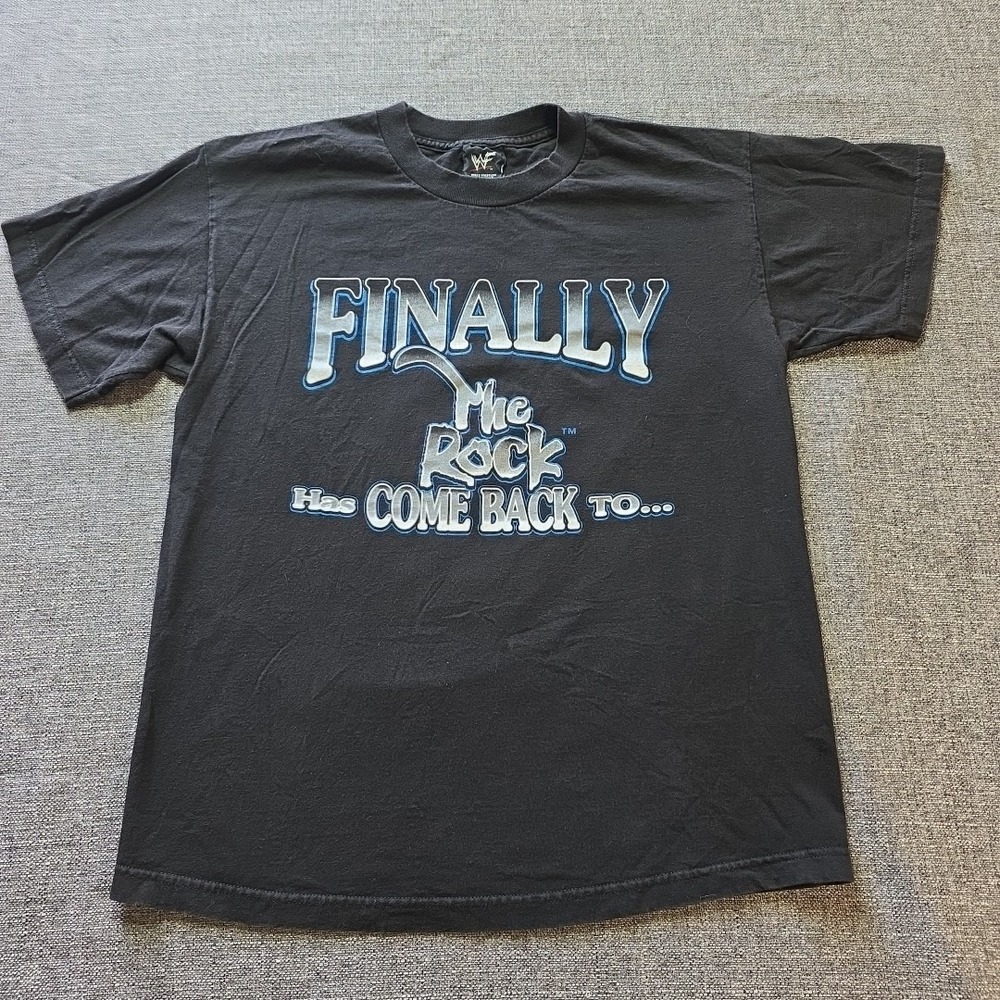 Vintage‎ WWF Finally the Rock Has Come Back to State College T-Shirt Men's Large